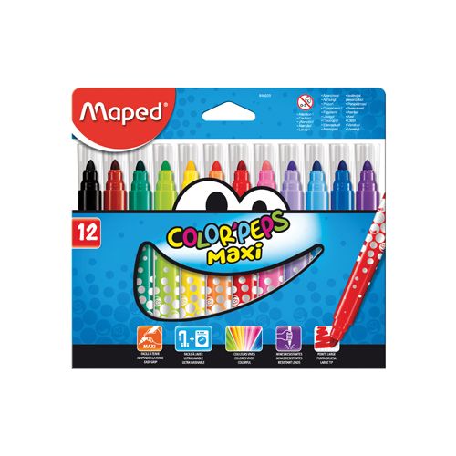 Maped Maped viltstift Color'Peps Jumbo Early Age, etui van 12 stuks, assorti