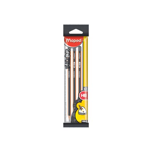 Maped Maped potlood Black'Peps HB, blister van 3 stuks, zonder gum