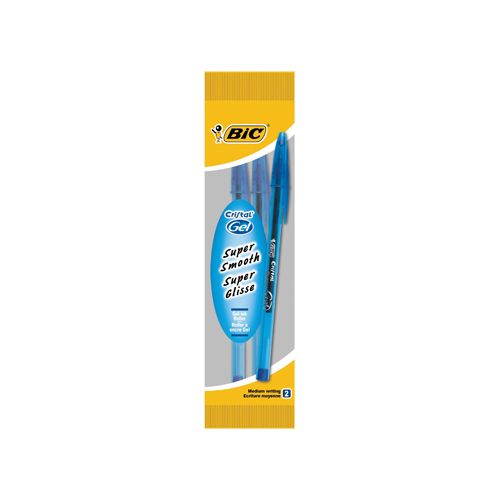 Bic Bic roller Cristal Gel blauw, blister met 2 stuks