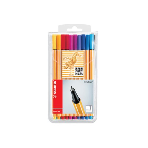 Stabilo STABILO point 88 fineliner, etui van 20 stuks in geassorteerde kleuren