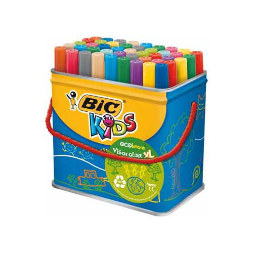 Bic Kids Bic Kids viltstift Visacolor XL, metalen doos van 48 stuks