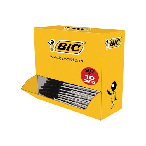 Bic Bic balpen Cristal Medium voordeelpak 90 + 10 gratis, zwart