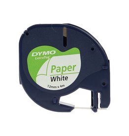Dymo Dymo Tape Letratag 12Mm Pap Wt [1st]