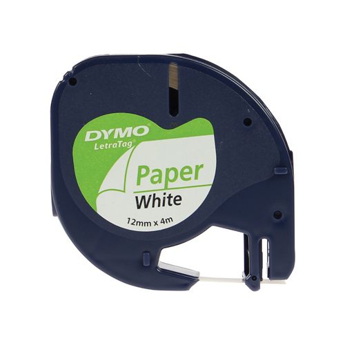 Dymo Dymo LetraTAG tape 12 mm, papier wit
