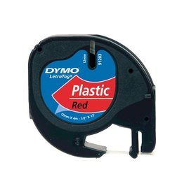 Dymo Dymo LetraTAG tape 12 mm, plastic rood