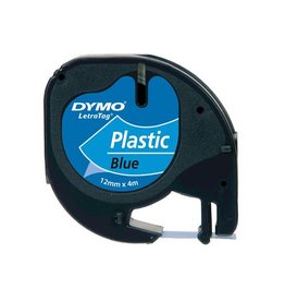 Dymo Dymo LetraTAG tape 12 mm, plastic blauw