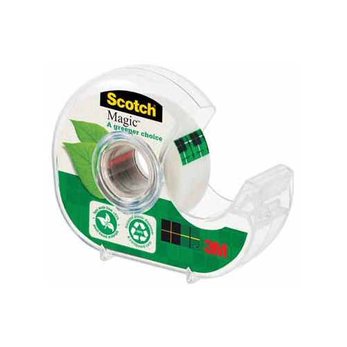 Scotch Plakband Magic  Tape A greener choice, ft 19 mm, 20 m, op dispenser van 100 % gerecycleerd plastic