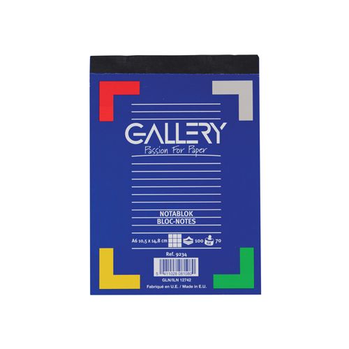 Gallery Gallery notitieblok, ft A6, geruit 5 mm, blok van 100 vel