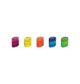 M+R M+R potloodslijper Elliptic Swing, 2 gaats, met reservoir, doos van 10 stuks, geassorteerde kleuren