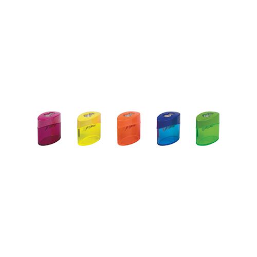 M+R M+R potloodslijper Elliptic Swing, 2 gaats, met reservoir, doos van 10 stuks, geassorteerde kleuren