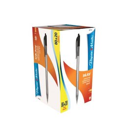 Papermate Paper Mate balpen InkJoy 100 RT, zwart, doos 80 + 20 gratis