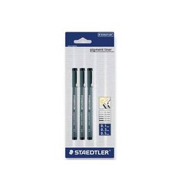 Staedtler Staedtler fineliner Pigment Liner blister van 3 stuks: 0,1; 0,3 en 0,5 mm