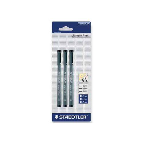 Staedtler Staedtler fineliner Pigment Liner 3st: 0,1; 0,3 en 0,5mm