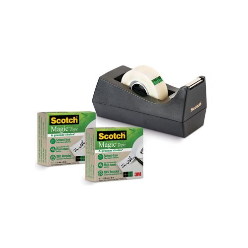 Scotch Scotch plakbandafroller C38 met 3 rolletjes ft 19 mm x 30 m