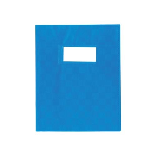 Merkloos Schriftomslag, ft 16,5 x 21 cm, uit plastiek van 120 micron, blauw