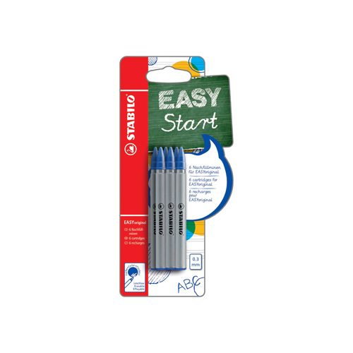 Stabilo Stabilo vulling Easy Orginal, fijn, blauw, blister met 6st