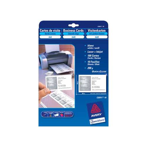 Avery AVERY visitekaarten Quick&Clean  200 g/m²