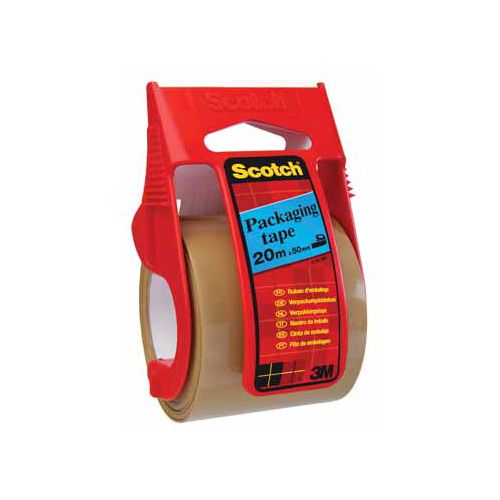 Scotch Scotch afroller met verpakkingsplakband, ft 50 mm x 20 m, bruin