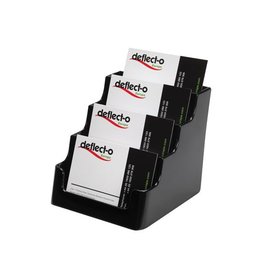 Deflecto Visitekaarthouder 4Delig Zwart [1st]