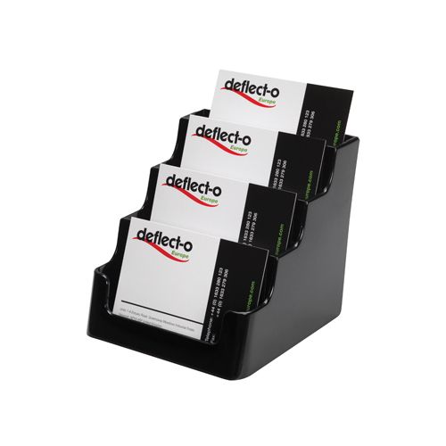 Deflecto Deflecto Visitekaarthouder 4 opbergvakken, zwart