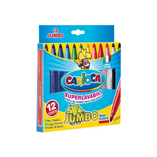 Carioca Carioca viltstift Jumbo Superwashable 12 stiften in een kartonnen etui