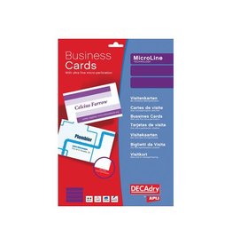Decadry Decadry visitekaarten MicroLine ft 85 x 54 mm, 185 g/m², 500 kaartjes