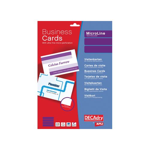 Decadry Decadry visitekaarten MicroLine ft 85 x 54 mm, 185 g/m², 500 kaartjes