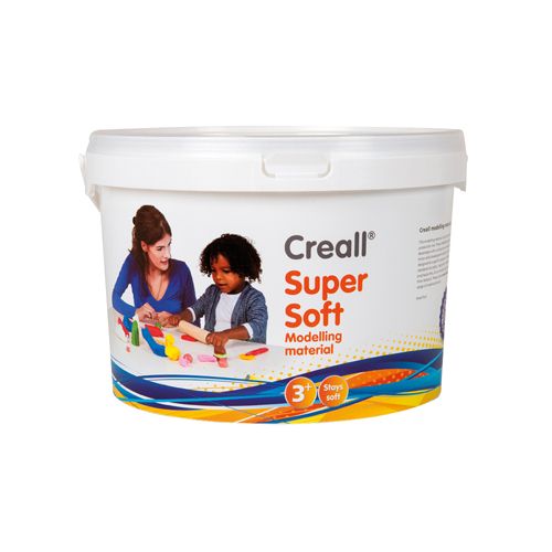 Creall Havo boetseerpasta Supersoft 5 : rd. gr. gl. wit en bl.