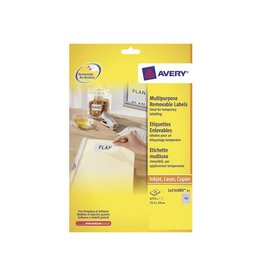 Avery Zweckform Avery L4731REV-25 afneembare etiketten ft 25,4 x 10 mm (b x h), 4.725 etiketten, wit