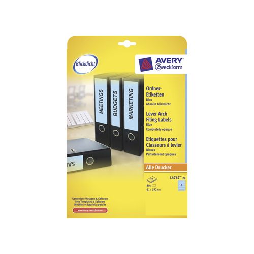 Avery AVERY Printbare rugetik. Block Out 19,2x6,1cm, 20 bl, 80st