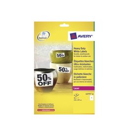 Avery Avery L4775-20 ultra-sterke etiketten ft 210 x 297 mm (b x h), 20 etiketten, wit