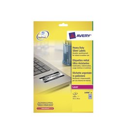 Avery Zweckform Avery ultra-sterke zilverkleurige etiketten ft 24,5 x 10 mm (b x h), 3.780 stuks, 189 per blad