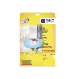 Avery Zweckform Avery Zweckform L6015-25 CD etiketten 117mm 50 etiketten wit