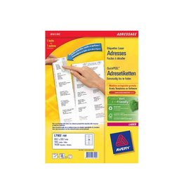 Avery Avery L7159, Adresetiketten, Laser, Ultragrip, wit, 40 vellen, 24 per vel, 63,5 x 33,9 mm