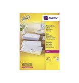 Avery Avery L7651, Verzendetiketten, Laser, Ultragrip, wit, 100 vellen, 65 per vel, 38,1 x 21,2 mm