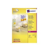 Avery Zweckform Avery afneembare neon etiketten ft 38,1 x 21,2 mm (b x h), doos van 100 blad, 6500 stuks, neongeel