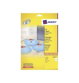 Avery Avery L7676-25 CD etiketten, diameter 117 mm, 50 etiketten, wit
