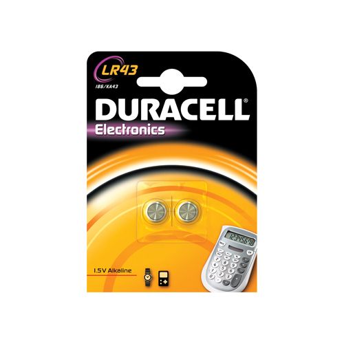 Duracell Duracell knoopcel Electronics LR43, blister van 2 stuks