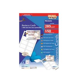 Decadry Decadry visitekaarten MicroLine ft 85 x 54 mm, 285 g/m², 150 kaartjes