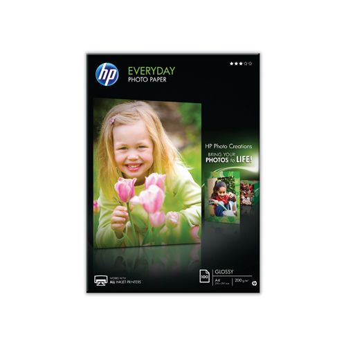 HP HP Everyday fotopapier ft A4, 200 g, pak van 100 vel, glanzend