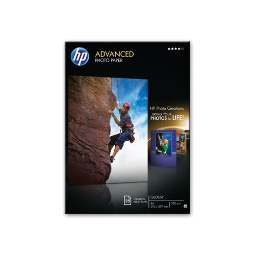 HP HP Advanced fotopapier ft A4, 250 g, pak van 25 vel, glanzend