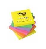 Post-It Z-Notes Post-it Z-notes, 100 vel, ft 76 x 76 mm, neonkleuren, pak van 6 stuks