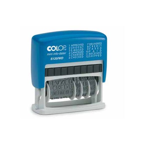 Colop Colop tekststempel Mini-Info Dater S 120/WD, met datum en 12 verschillende woorden, nederlands