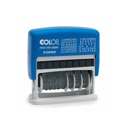 Colop Colop tekststempel Mini-Info Dater S 120/WD, met datum en 12 verschillende woorden, frans
