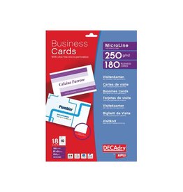 Decadry Decadry visitekaarten MicroLine ft 85 x 54 mm, 185 g/m², 180 kaartjes