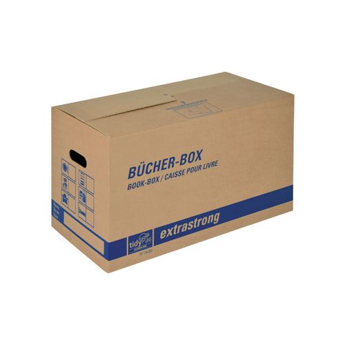 Tidypac boekendoos, ft 56 x 29,3 x 33 cm, bruin — levering per 5