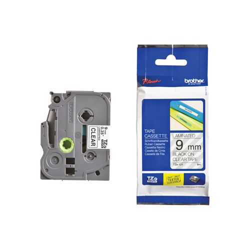 Brother Brother TZe tape voor P-Touch 9 mm, zwart op transparant