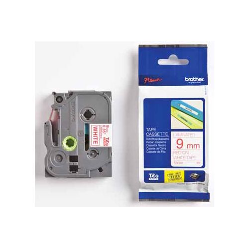 Brother Brother TZe tape voor P-Touch 9 mm, rood op wit