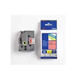 Brother Brother Tape Tze 24Mm Zw/Rood [1st]