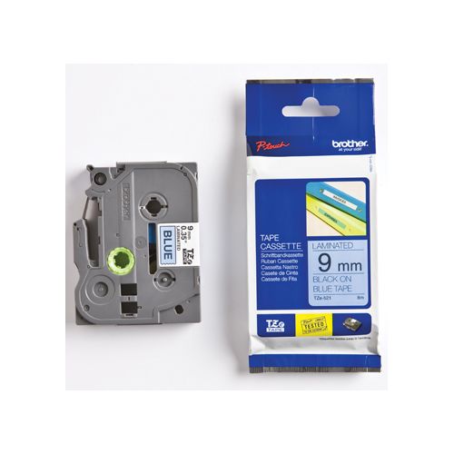 Brother Brother TZe tape voor P-Touch 9 mm, zwart op blauw
